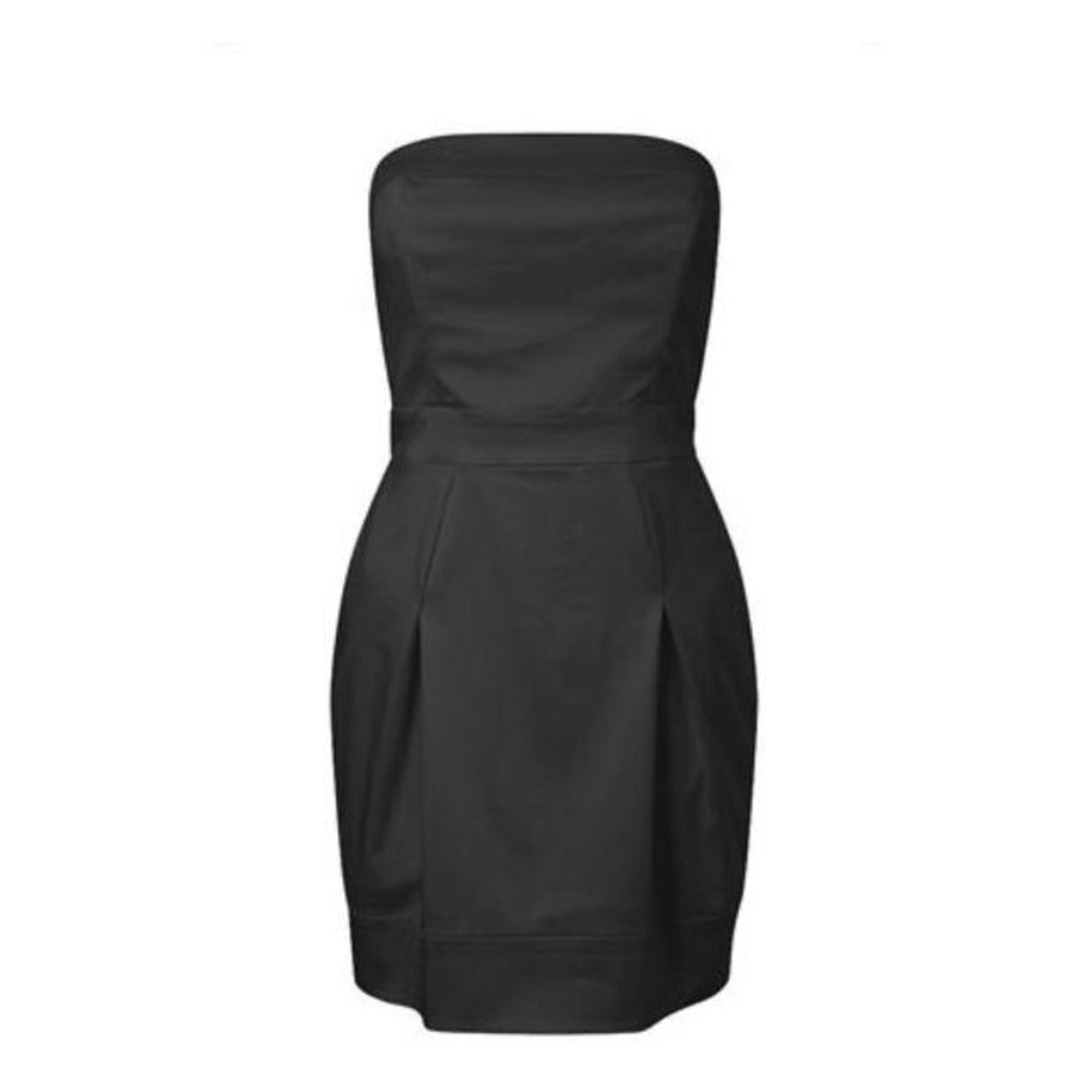 French Connection Grey Cotton Strapless Dress, 4